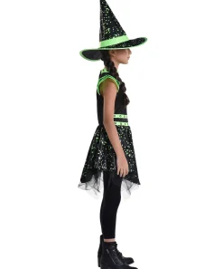Girl Party City Witch|Kids' Midnight Witch Glow-In-The-Dark Costume