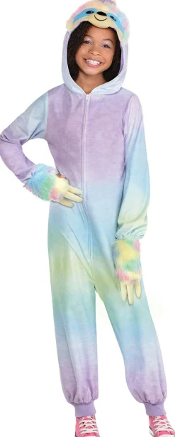 Girl Party City Animal & Bug|Kids' Pastel Sloth One Piece Zipster Costume