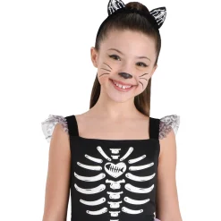Girl Party City Scary|Kids' Skeleton Cat Transforming Costume