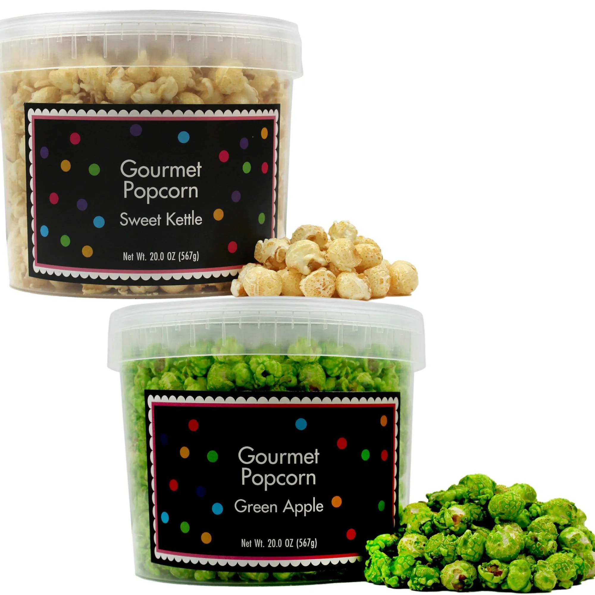Party City Candy Buffet By Color-Kiwi Green & White Team Colors Gourmet Popcorn, 40Oz - Green Apple & Sweet Kettle