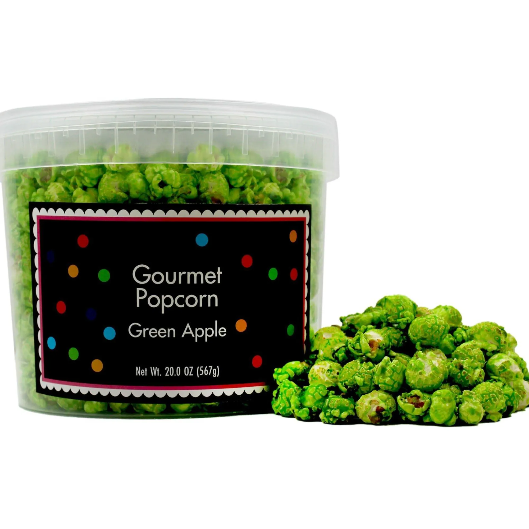 Party City Candy Buffet By Color-Kiwi Green & White Team Colors Gourmet Popcorn, 40Oz - Green Apple & Sweet Kettle