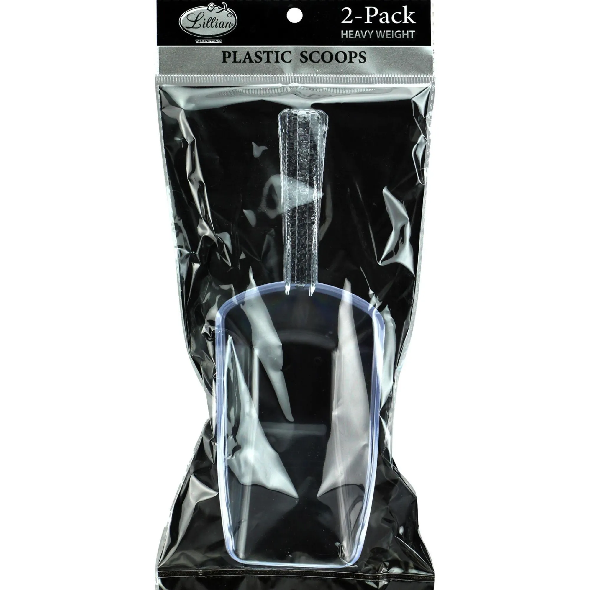 Party City Candy Buffet By Color-Large Clear Premium Plastic Scoops, 2Ct
