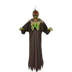 Party City Hanging Props|Light-Up & Talking Jack-O'-Lantern Ghoul Hanging Decoration, 6Ft