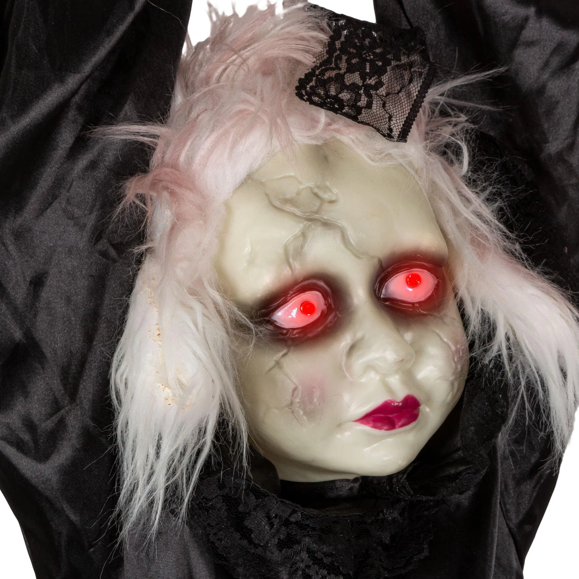 Party City Hanging Decorations|Light-Up Animated Creepy Doll Plastic & Fabric Hanging Decoration With Sounds, 53In