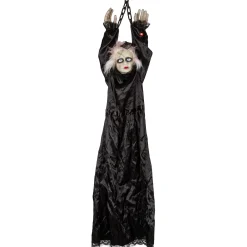 Party City Door Décor & Signs|Light-Up Animated Creepy Doll Plastic & Fabric Hanging Decoration With Sounds, 53In