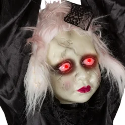 Party City Animatronics|Light-Up Animated Creepy Doll Plastic & Fabric Hanging Decoration With Sounds, 53In