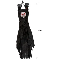 Party City Window & Wall Décor|Light-Up Animated Plague Doctor Plastic & Fabric Hanging Decoration With Sounds, 53In