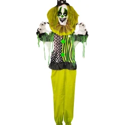 Party City Hanging Decorations|Light-Up Animated Shaking Horror Clown Fabric & Plastic Hanging Decoration, 34.6In X 53.1In