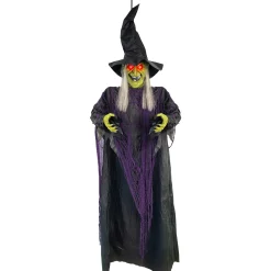 Party City Hanging Decorations|Light-Up Cackling Witch Hanging Halloween Decoration, 6Ft