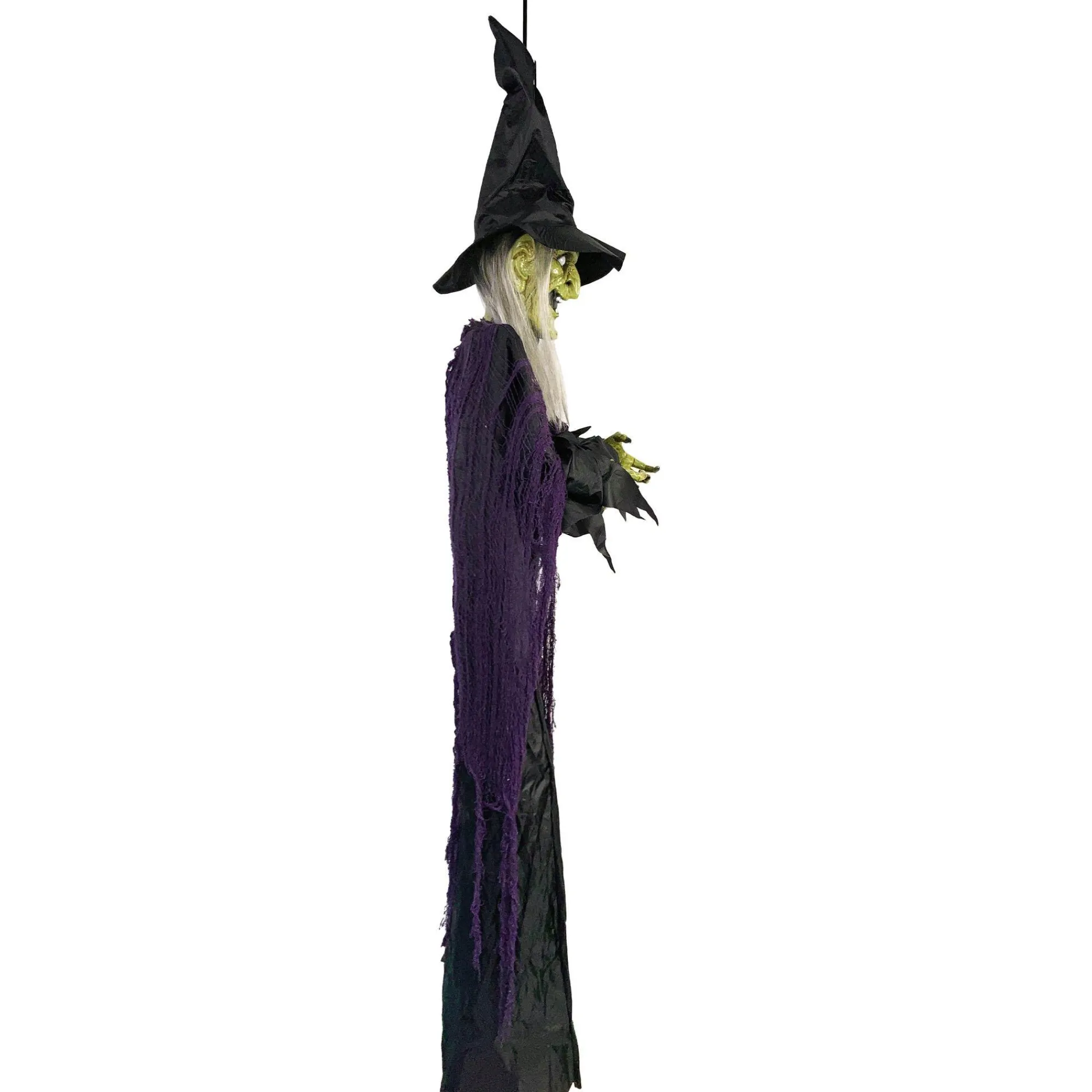 Party City Hanging Decorations|Light-Up Cackling Witch Hanging Halloween Decoration, 6Ft
