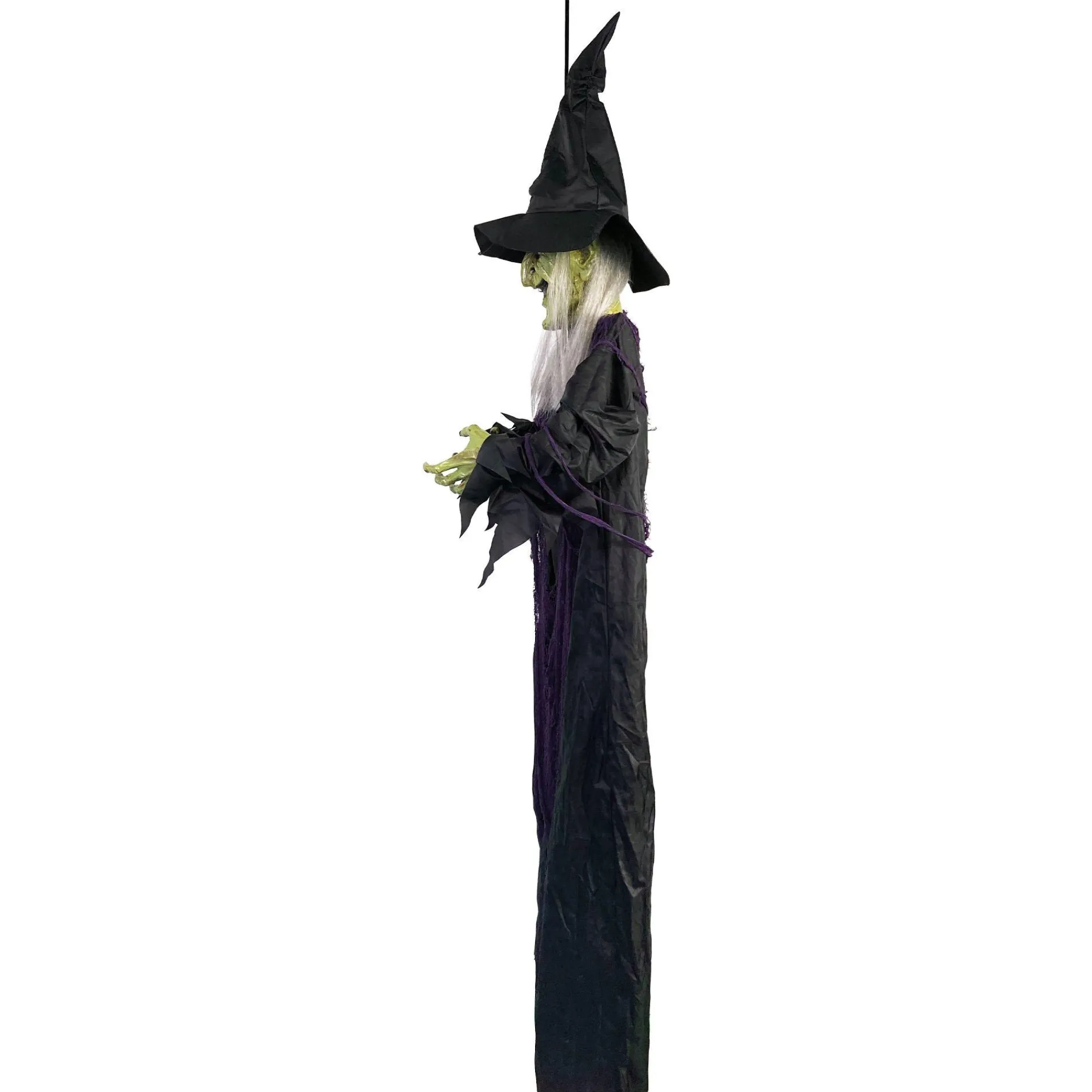 Party City Hanging Decorations|Light-Up Cackling Witch Hanging Halloween Decoration, 6Ft