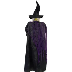Party City Hanging Decorations|Light-Up Cackling Witch Hanging Halloween Decoration, 6Ft