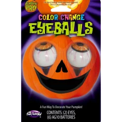 Party City Strobe Lights & Black Lights|Light-Up Color Changing Pumpkin Eyeballs 2Ct