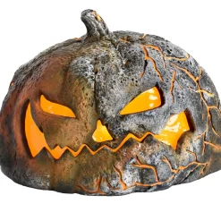 Party City Home Décor|Light-Up Flaming Pumpkin, 14.2In X 10.2In - Halloween Decoration