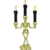 Party City Boneyard Glam|Light-Up Gold Skeleton Plastic Candelabra, 6.3In X 14In