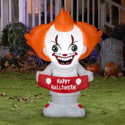 Party City Inflatables & Blow-Ups|Light-Up Halloween Pennywise Inflatable Yard Decoration, 4Ft - It