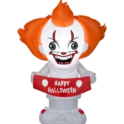 Party City Inflatables & Blow-Ups|Light-Up Halloween Pennywise Inflatable Yard Decoration, 4Ft - It
