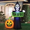 Party City Inflatables & Blow-Ups|Light-Up Halloween Reaper & Jack-O'-Lantern Inflatable Yard Decoration, 5.5Ft