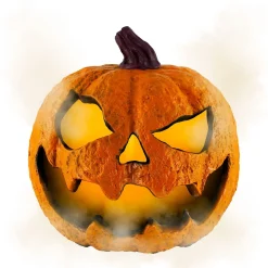 Party City Home Décor|Light-Up Misting Jack-O'-Lantern Plastic Decoration, 8.75In X 9In