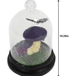 Party City Table Décor & Centerpieces|Light-Up Resin Mushroom & Butterfly Dome, 10.25In