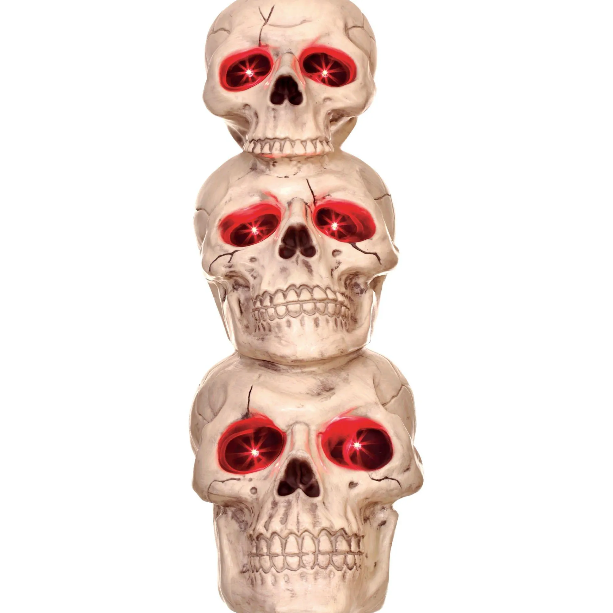 Party City Skeletons|Light-Up Three Skulls Totem Decoration, 27.5In