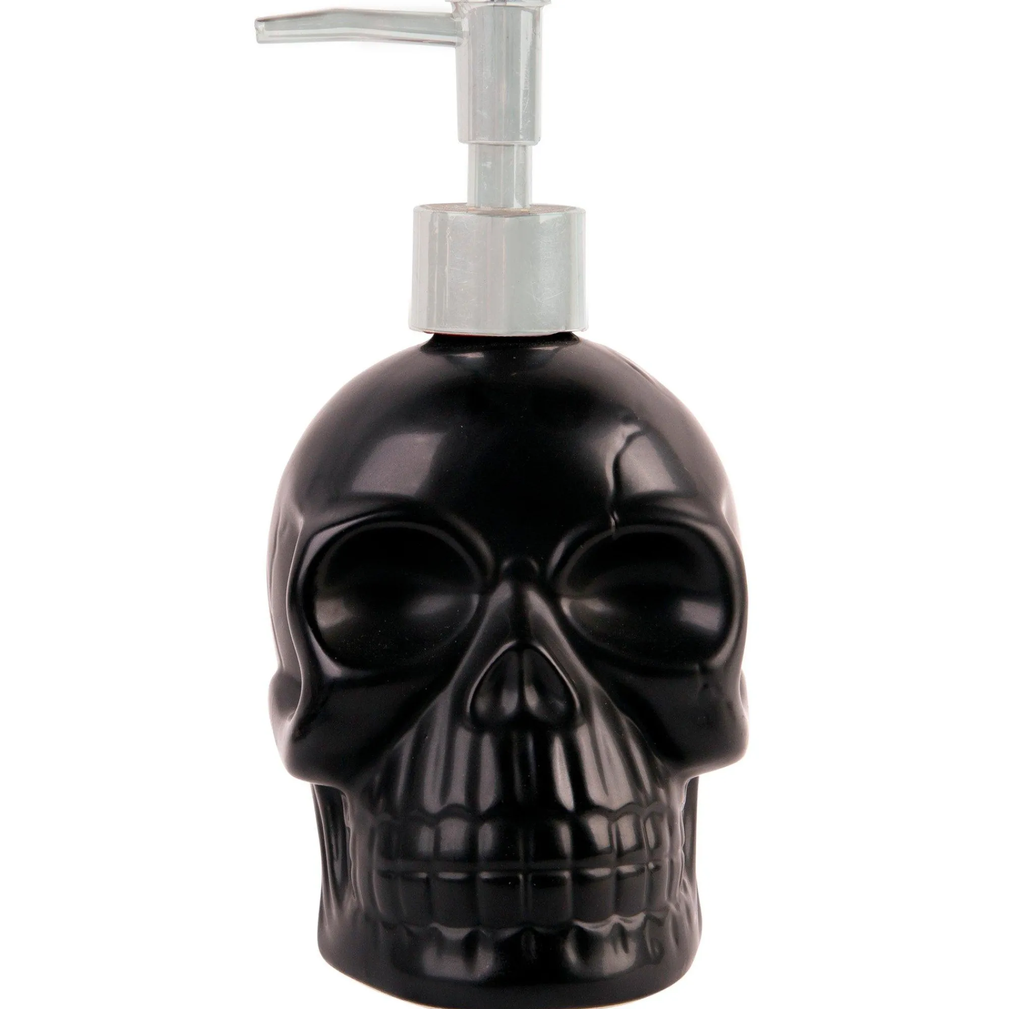 Party City Home Décor|Matte Black Stone Skull Soap Dispenser, 3.5In X 6.9In