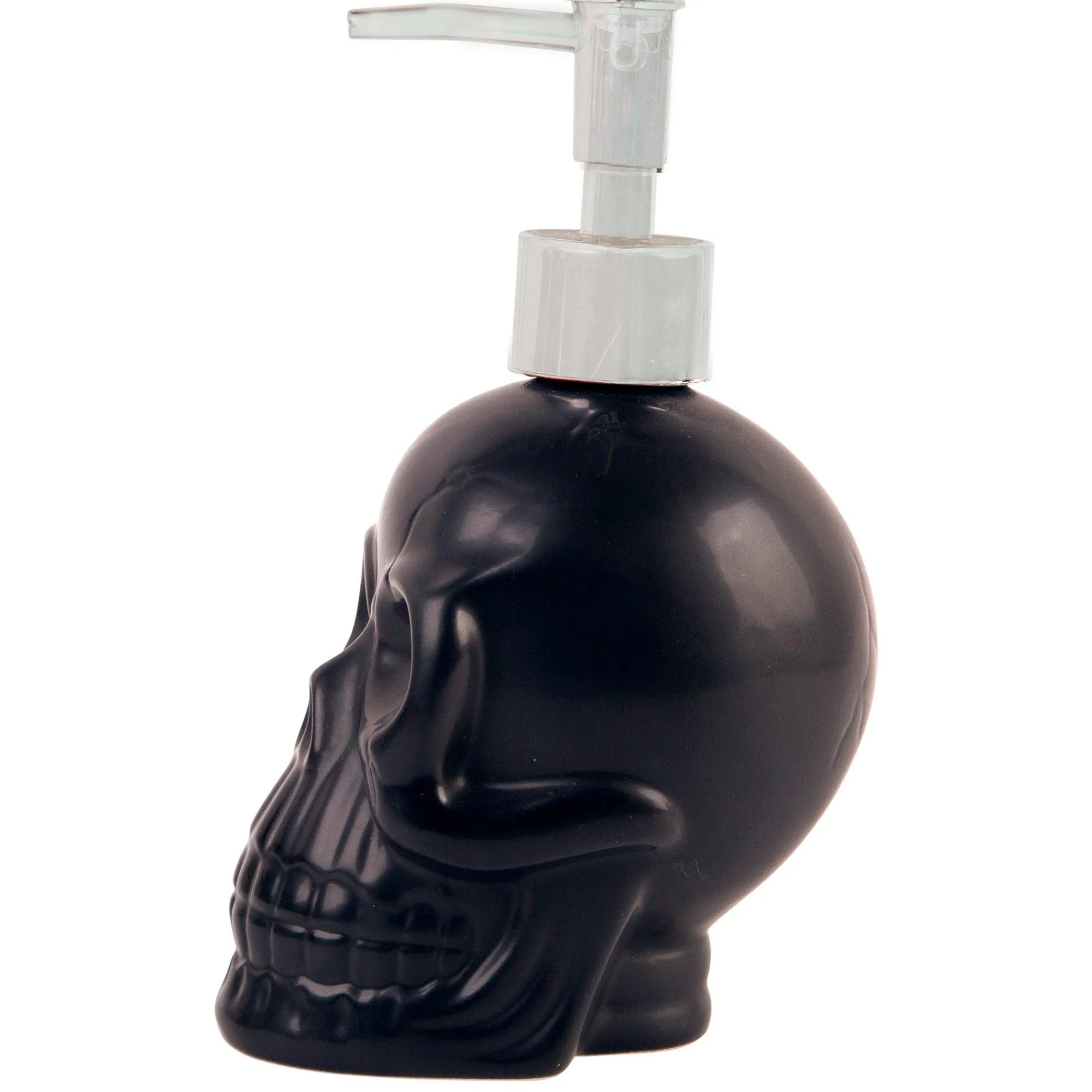 Party City Home Décor|Matte Black Stone Skull Soap Dispenser, 3.5In X 6.9In