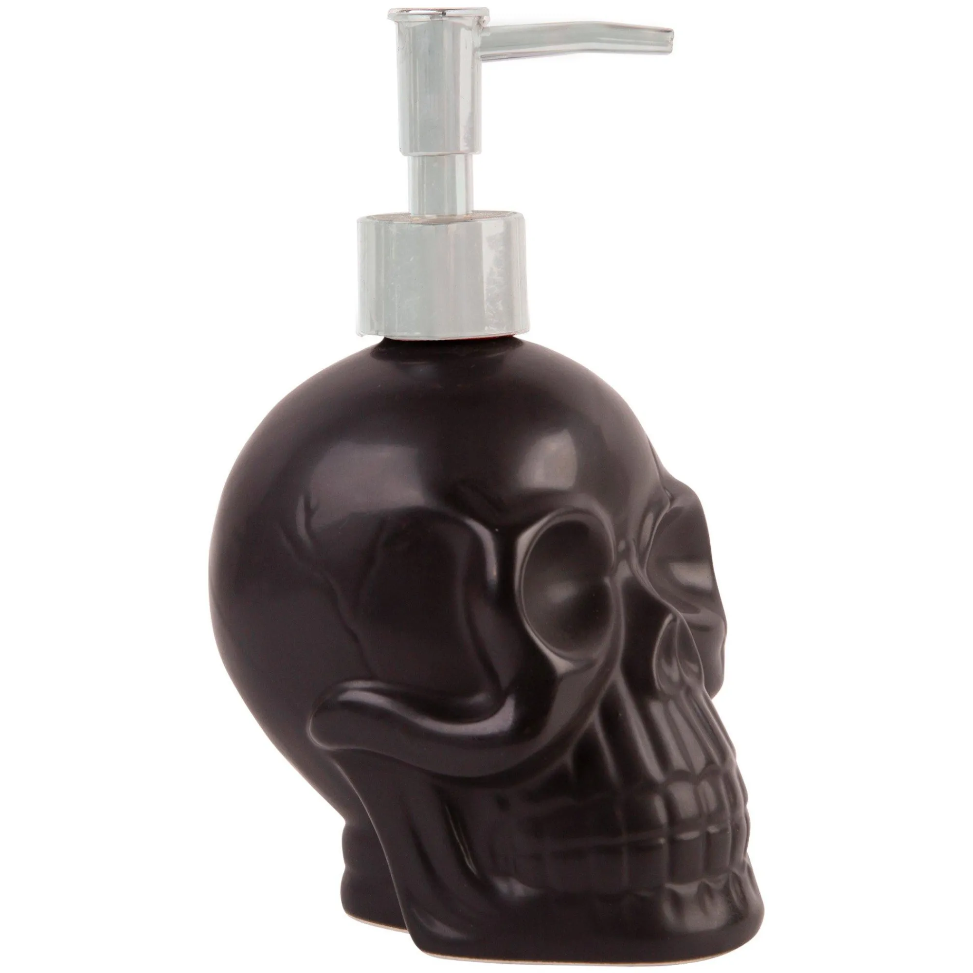 Party City Home Décor|Matte Black Stone Skull Soap Dispenser, 3.5In X 6.9In