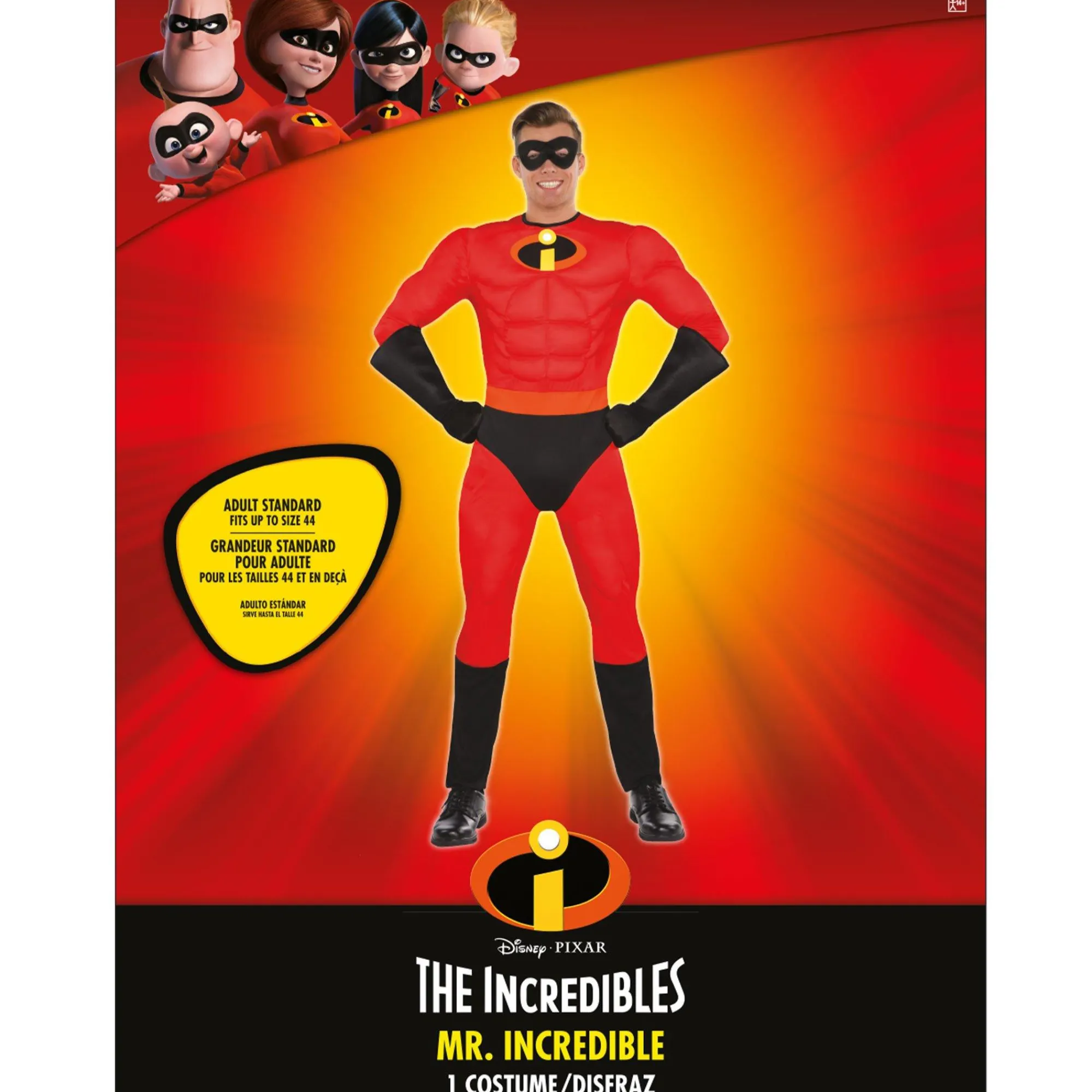 Party City Superhero-Mens Mr. Incredible Muscle Costume - The Incredibles