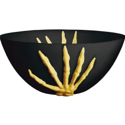 Party City Boneyard Glam|Metallic Glam Boneyard Black & Gold Skeleton Plastic Serving Bowl, 11In X 5In