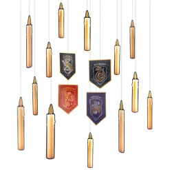 Party City Harry Potter Hogwarts|Metallic Hogwarts United Cardstock Hanging Decorations, 24Ct - Harry Potter