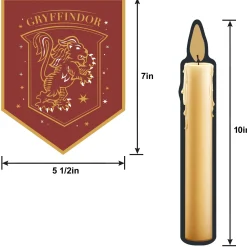 Party City Harry Potter Hogwarts|Metallic Hogwarts United Cardstock Hanging Decorations, 24Ct - Harry Potter