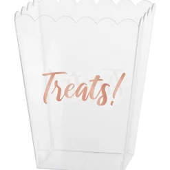 Party City Candy Buffet By Color-Metallic Rose Gold Treats Plastic Scalloped Container, 55Oz