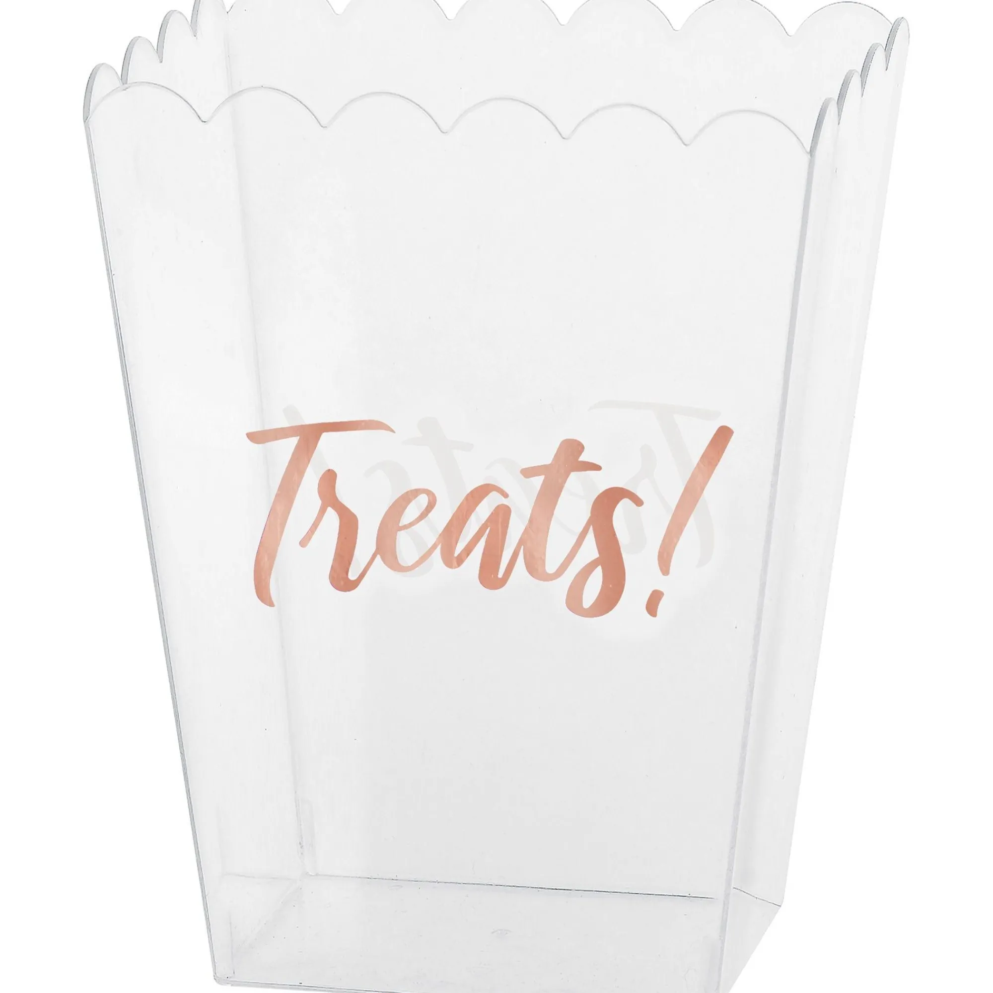 Party City Candy Buffet By Color-Metallic Rose Gold Treats Plastic Scalloped Container, 55Oz