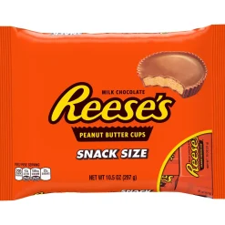 Reeses Bulk Candy-Milk Chocolate Snack Size Reese's Peanut Butter Cups Bag, 14Pc