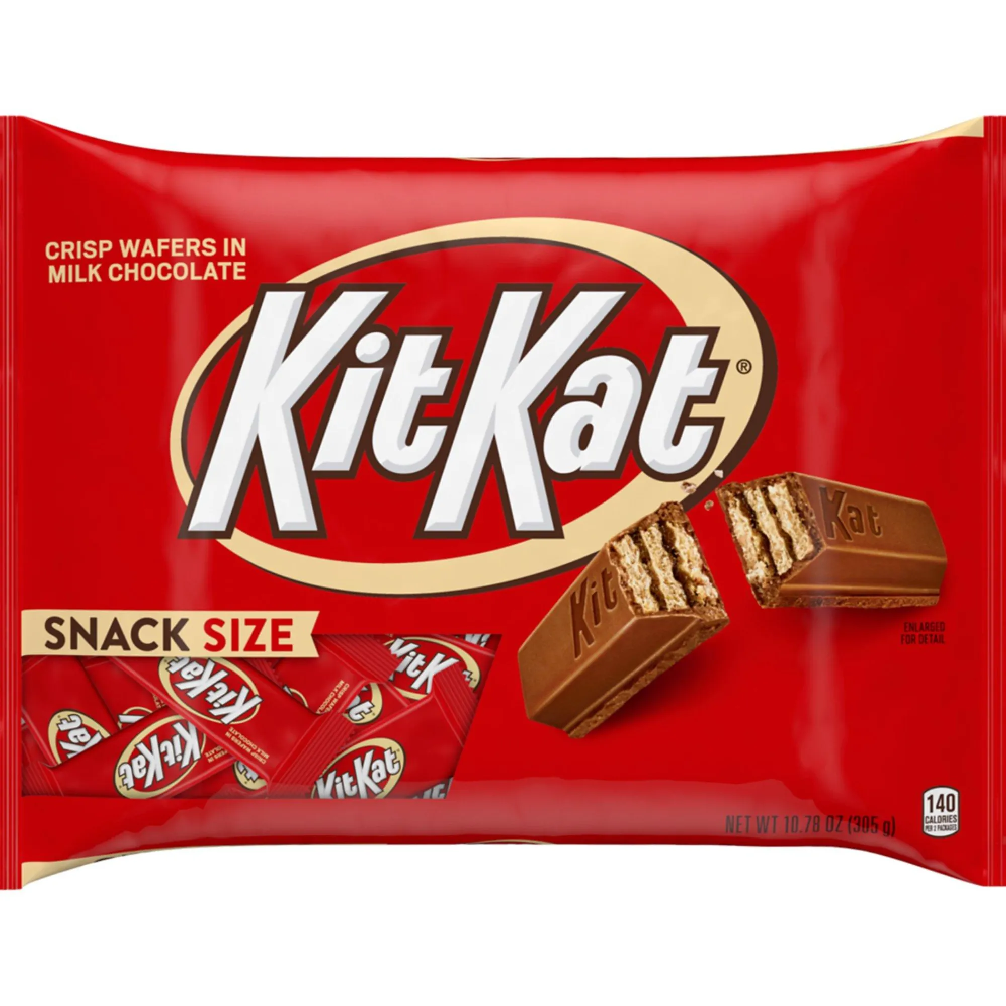 Hershey's Chocolate Candy-Milk Chocolate Snack Size Kit Kat Bars Bag, 21Pc