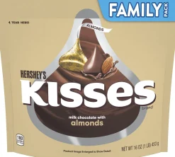 Hershey's Bulk Candy-Milk Chocolate With Almonds Kisses Family Pack