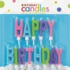 Party City Baking Supplies-Multicolor Bright Happy Birthday Toothpick Candle Set 13Pc