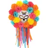 Party City Home Décor|Multicolor Floral Calavera Day Of The Dead Wreath, 18In