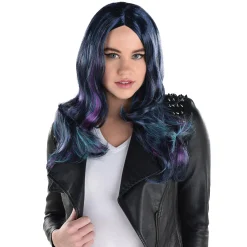 Party City Wigs-Navy Blue, Purple & Turquoise Oil Slick Curly Wig, 20In