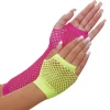 Party City Gloves-Neon Fishnet Gloves
