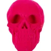 Party City Boneyard Glam|Neon Pink Black Light Reactive Flocked Skull Decoration, 3.46In