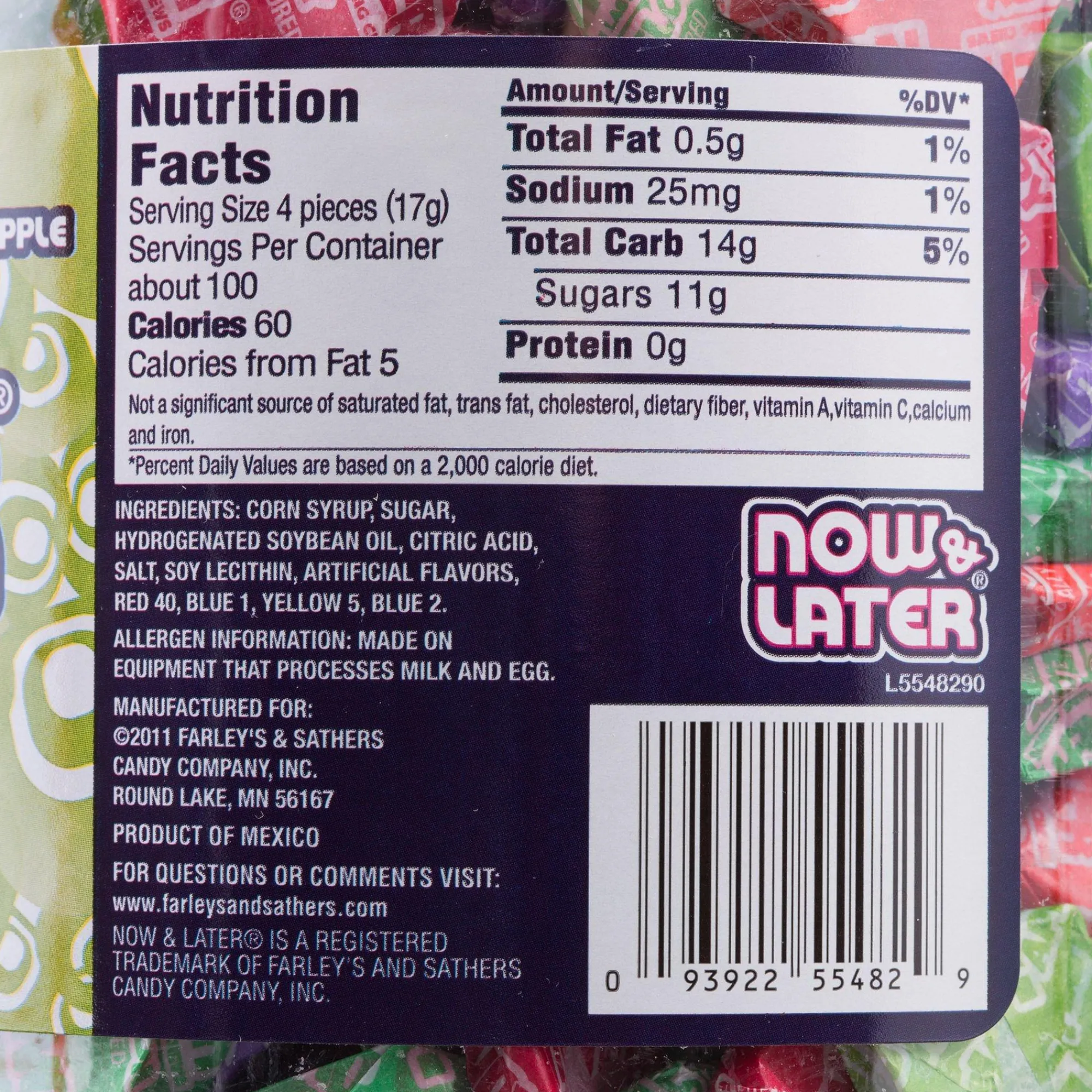 Party City Bulk Candy-Now & Later Chews 400Ct