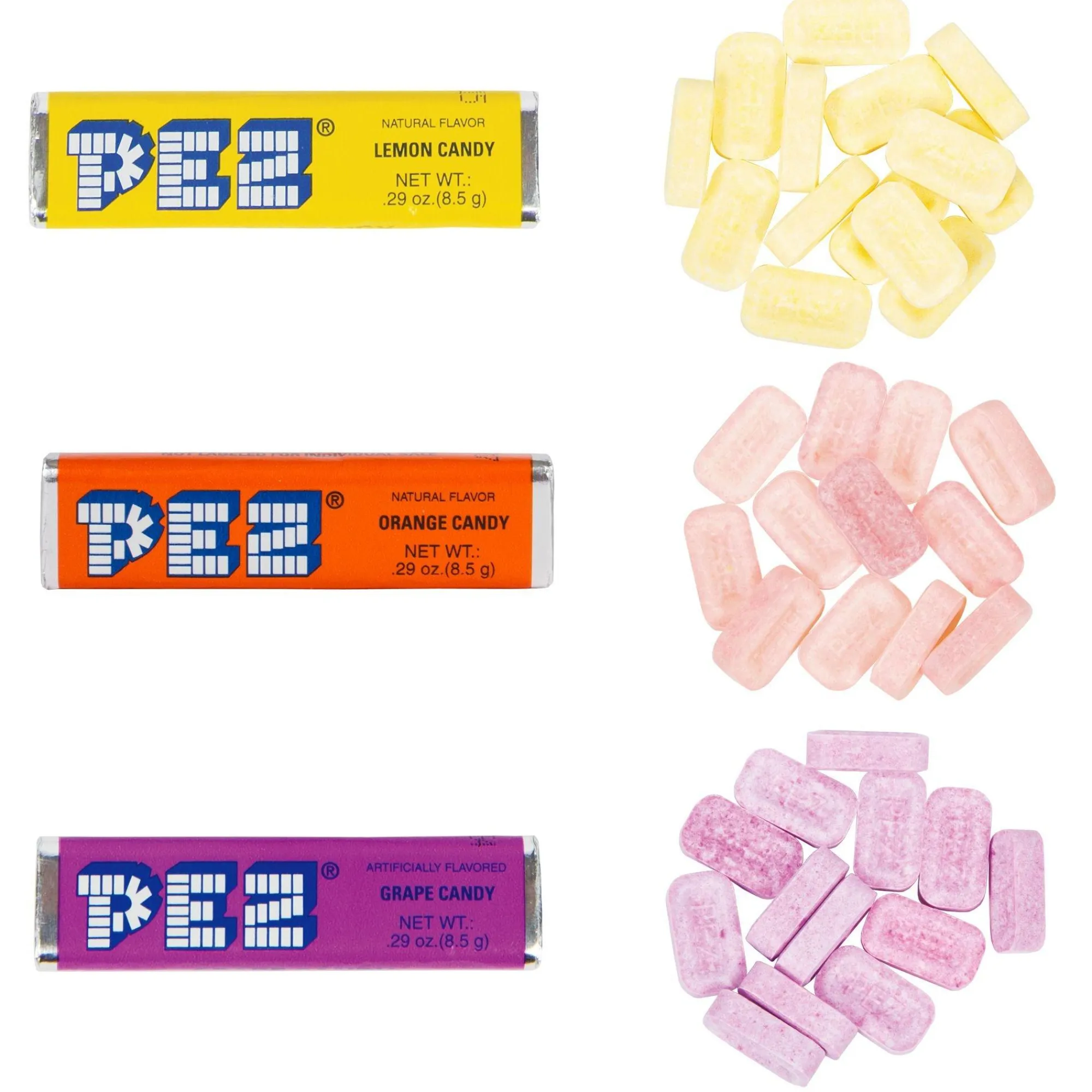 PEZ Bulk Candy- Candy Rolls, 36Ct - Cherry, Grape, Lemon, Orange, Raspberry & Strawberry