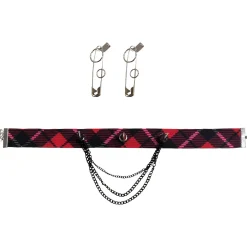 Party City Jewelry-Plaid Punk Jewelry Set, 3Pc