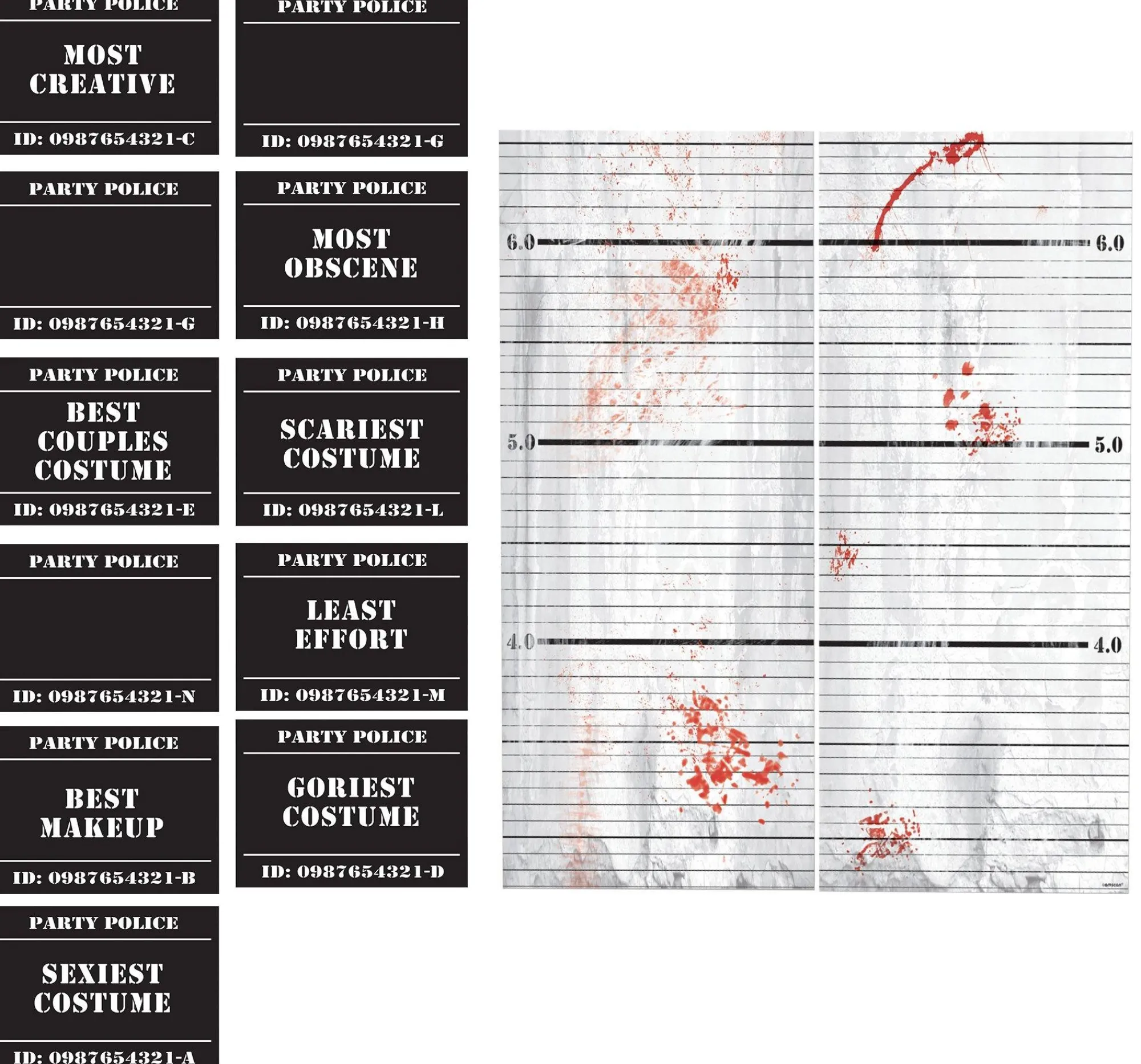 Party City Window & Wall Décor|Police Lineup Scene Setter With Photo Booth Props 14Pc