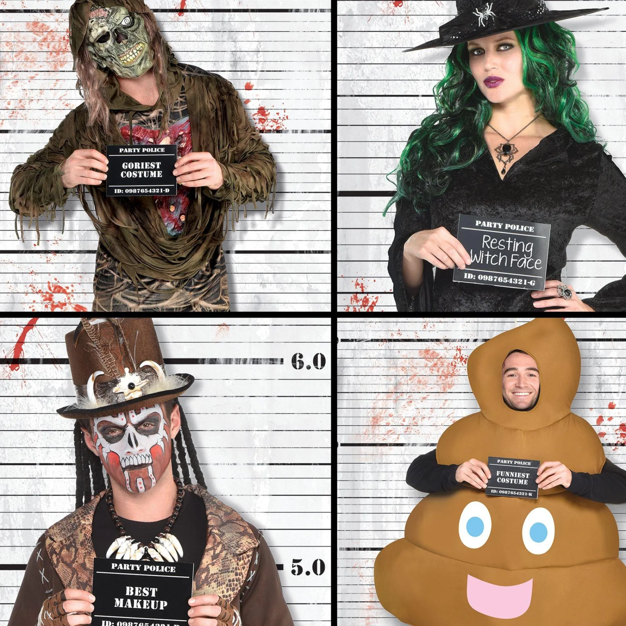 Party City Window & Wall Décor|Police Lineup Scene Setter With Photo Booth Props 14Pc