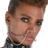 Party City Jewelry-Punk Jewelry Set, 3Pc - Safety Pin Earrings & Nose To Ear Chain