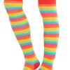 Party City Tights-Rainbow Striped Knee High Socks