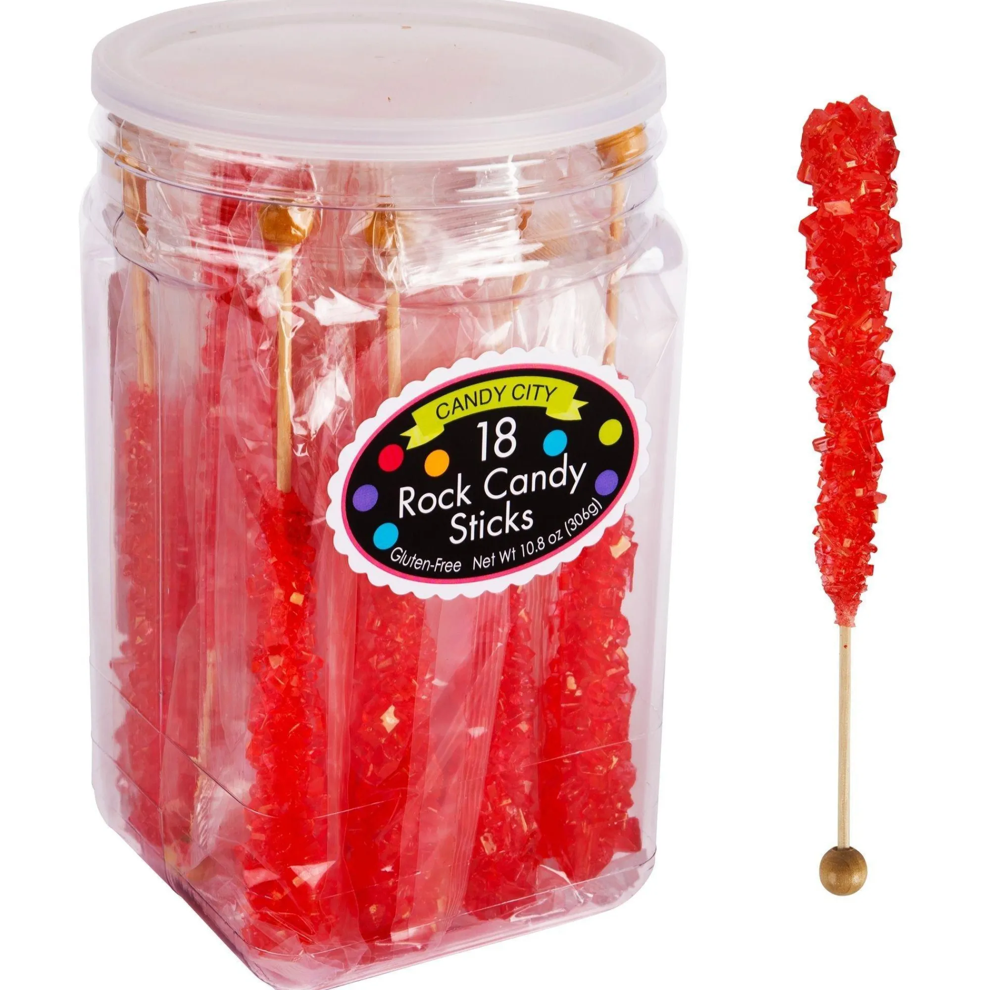 Party City Candy Buffet By Color-Red & Yellow Team Colors Rock Candy Sticks, 36Ct - Cherry & Lemon